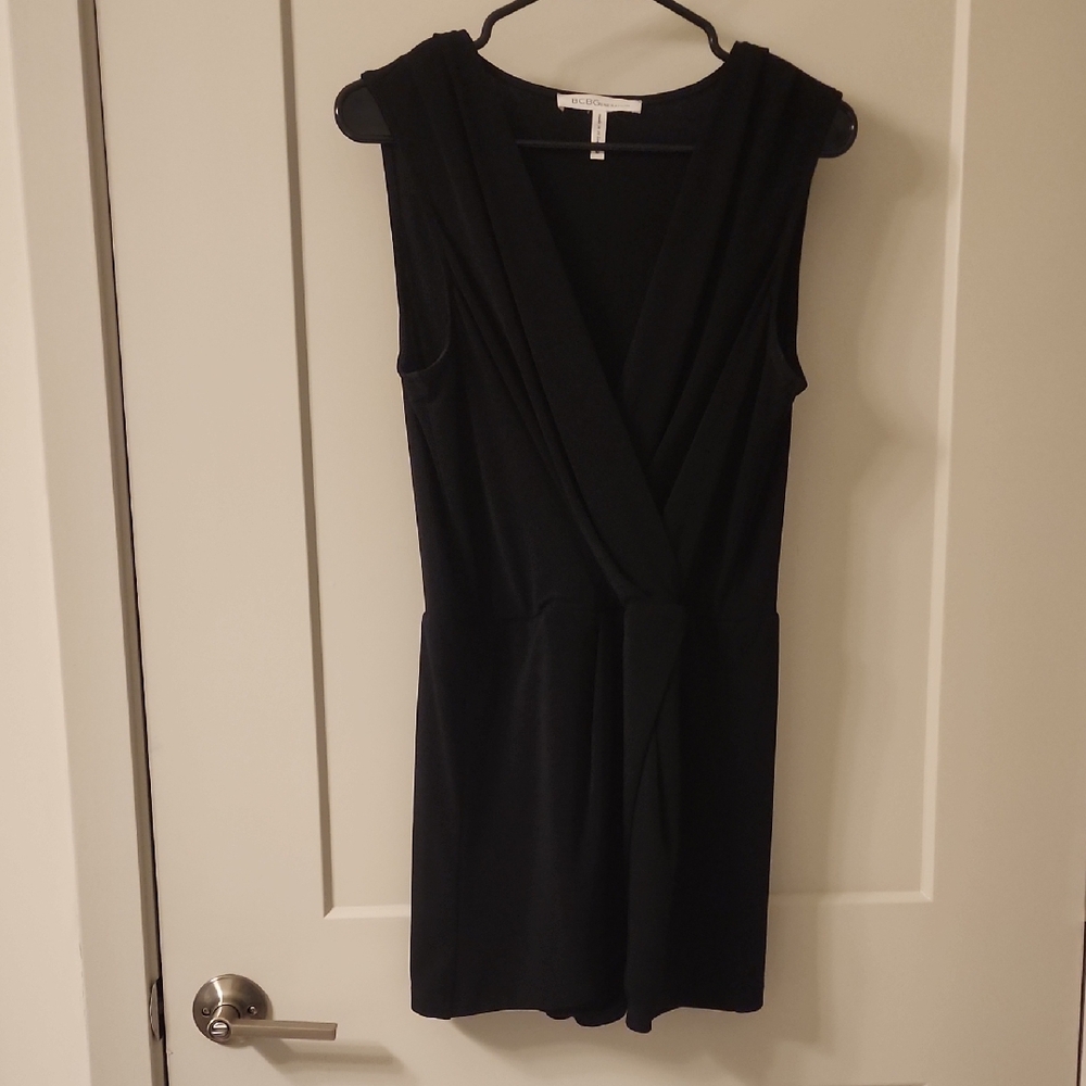 BCBGeneration Black V-Neck Mini Dress